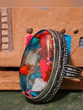 Spiny Oyster Turquoise Ring
